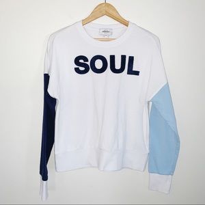 SoulCycle White and Blue Sweatshirt